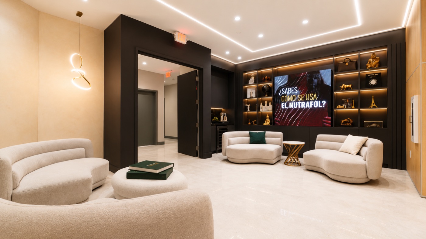 Patient lounge at Miami Hair Transplant